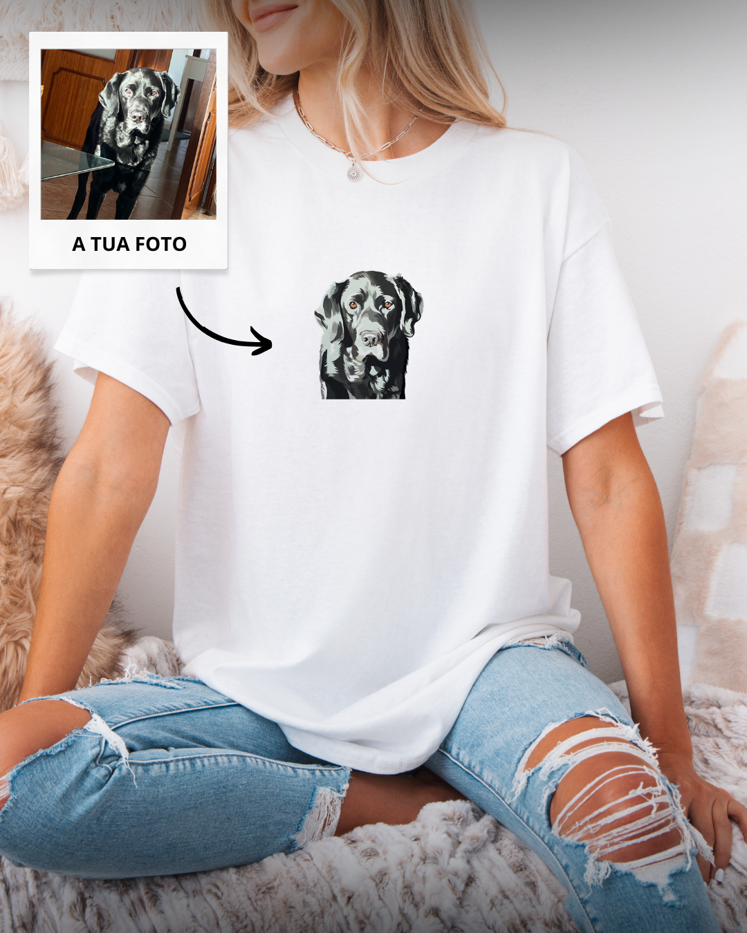 T-Shirt Personalizada c/ Retrato Colorido