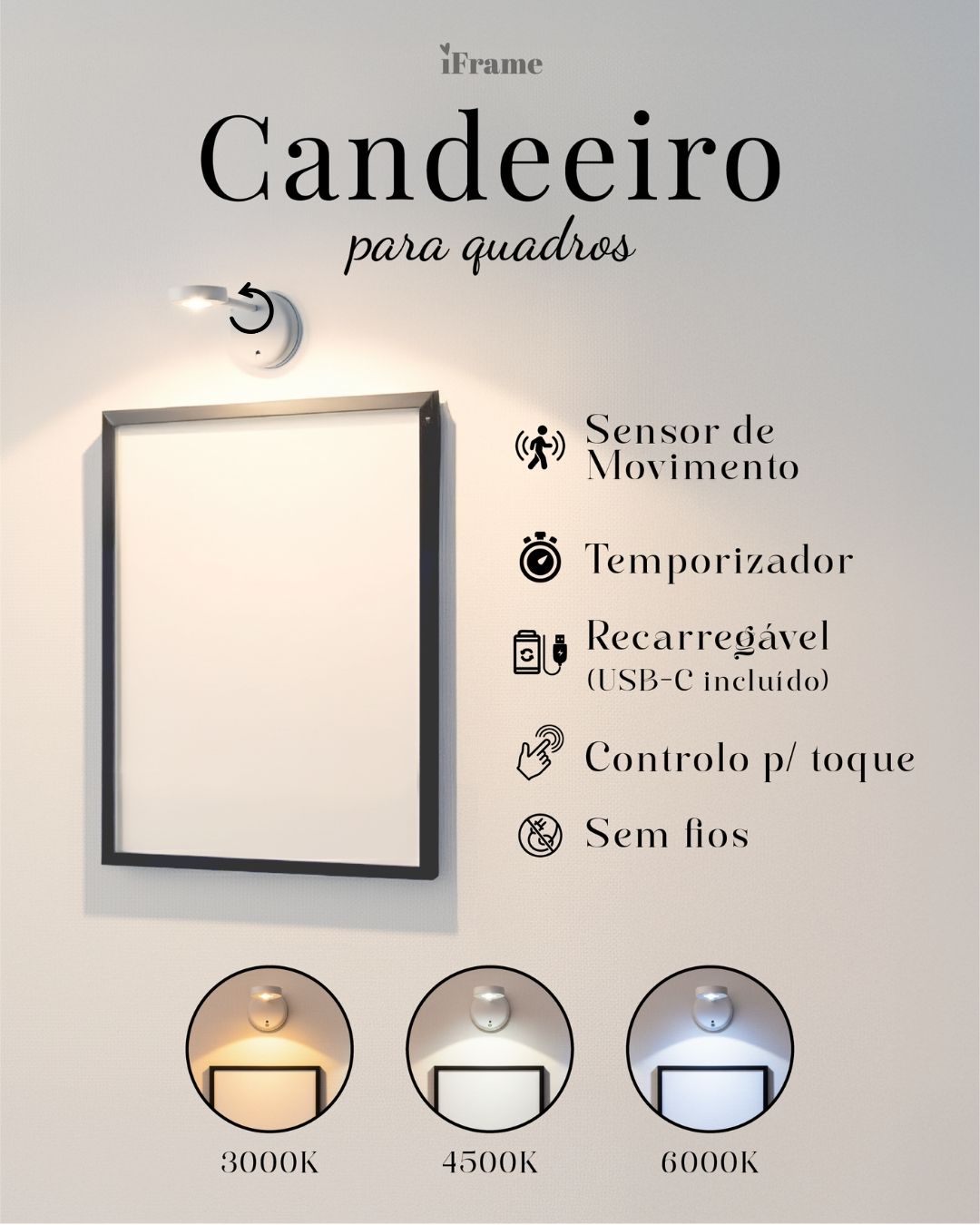 Quadro "M-❤️-M" c/ 3 Fotografias