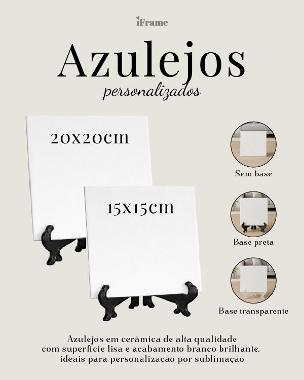 Azulejo "MÃE" con 3 Fotos Personalizado