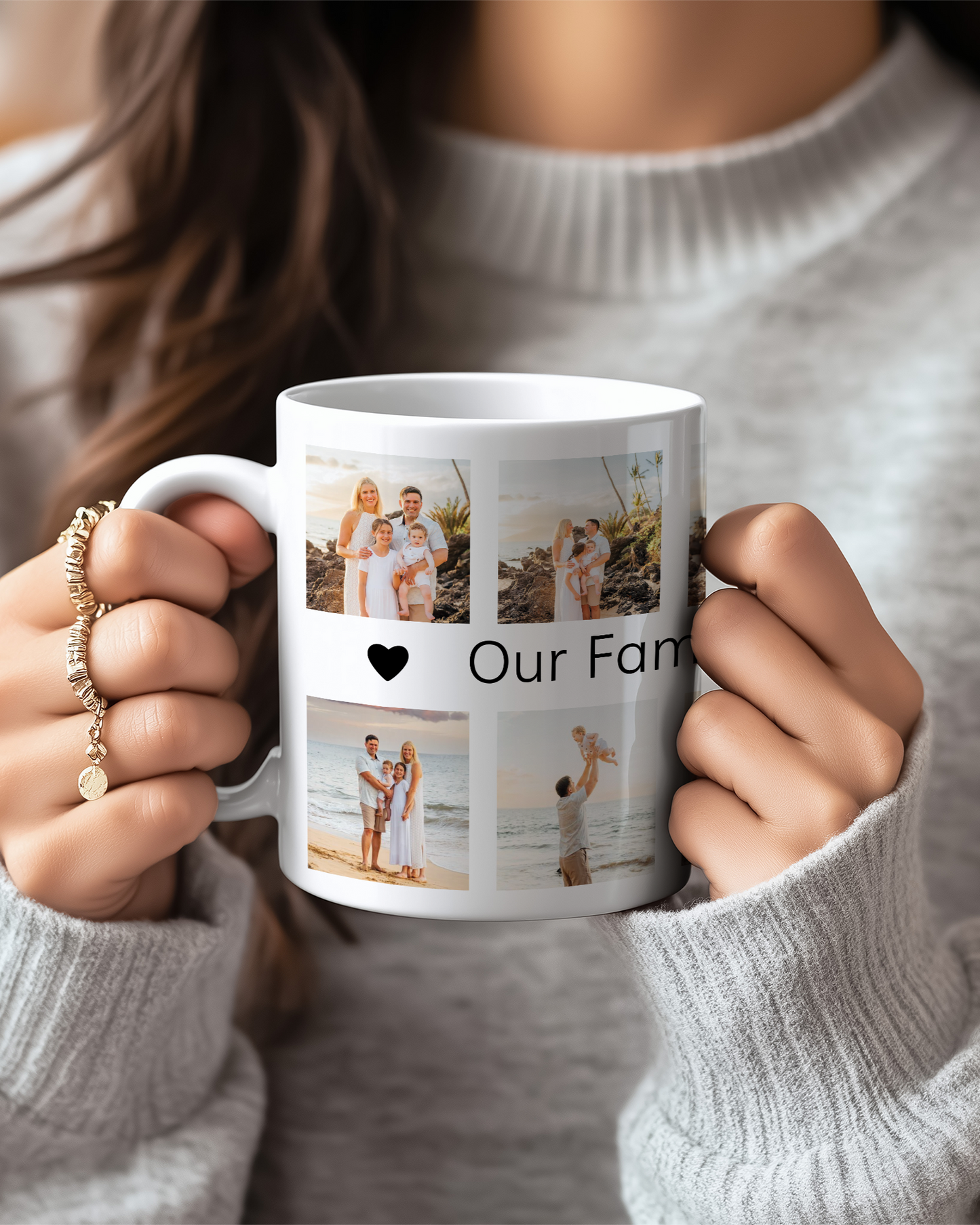 Caneca c/ 10 Fotografias & Frase Personalizada