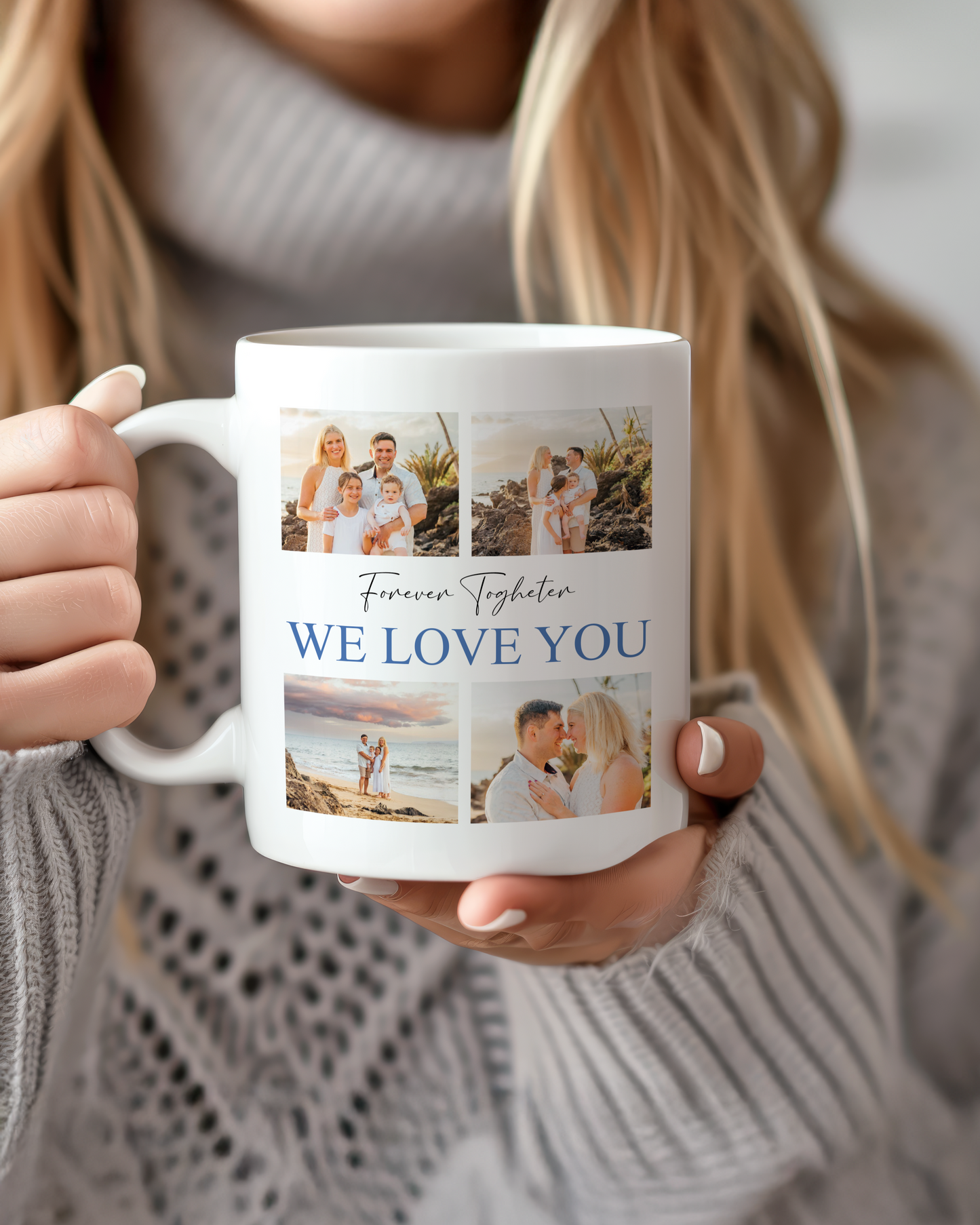 Caneca c/ 4 Fotografias & Dedicatória Personalizada