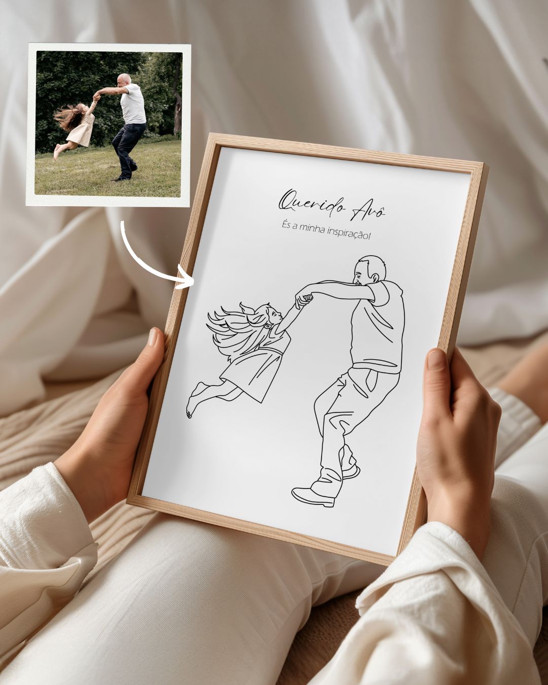 Cuadro Retrato Line Art