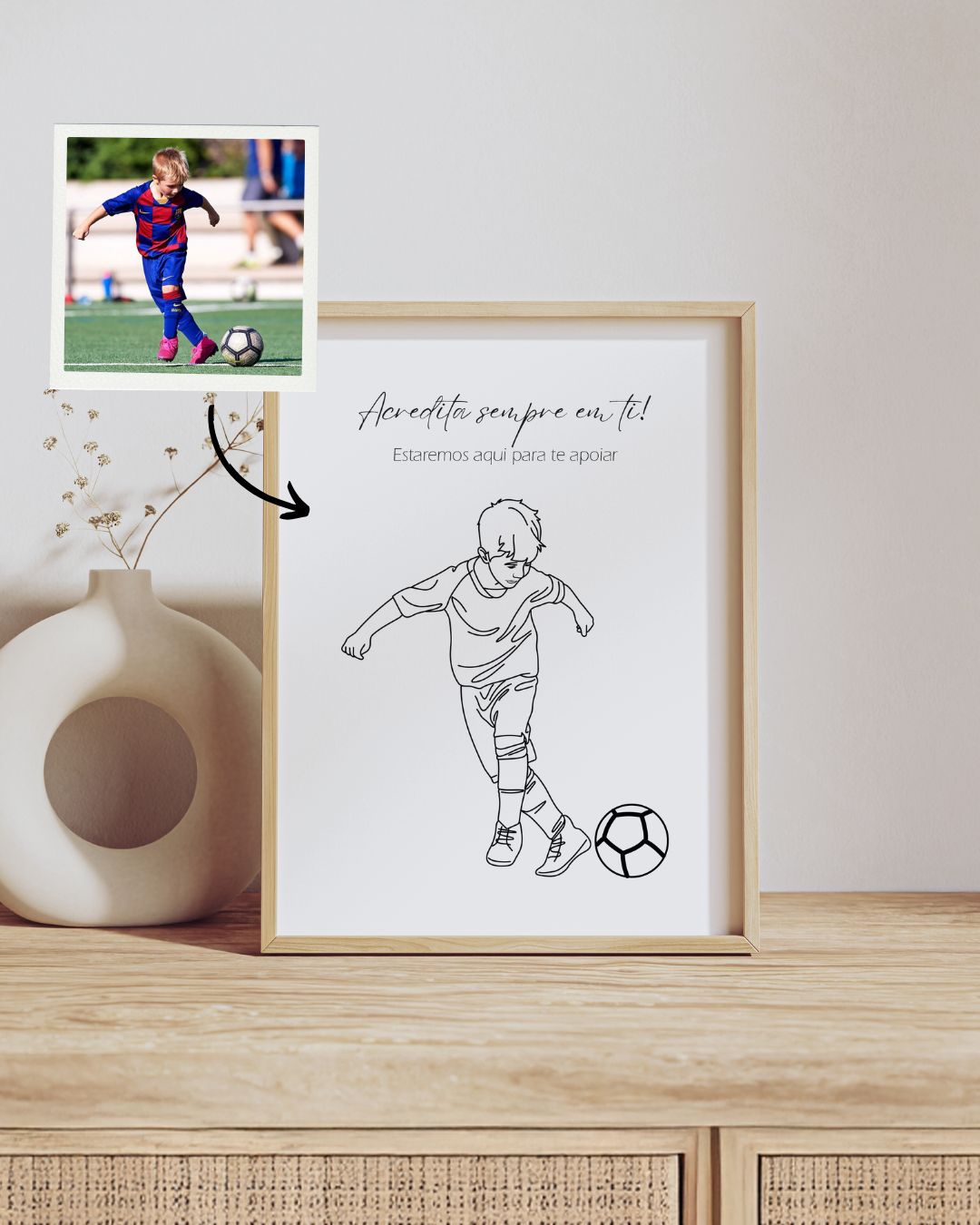 Cuadro Retrato Line Art