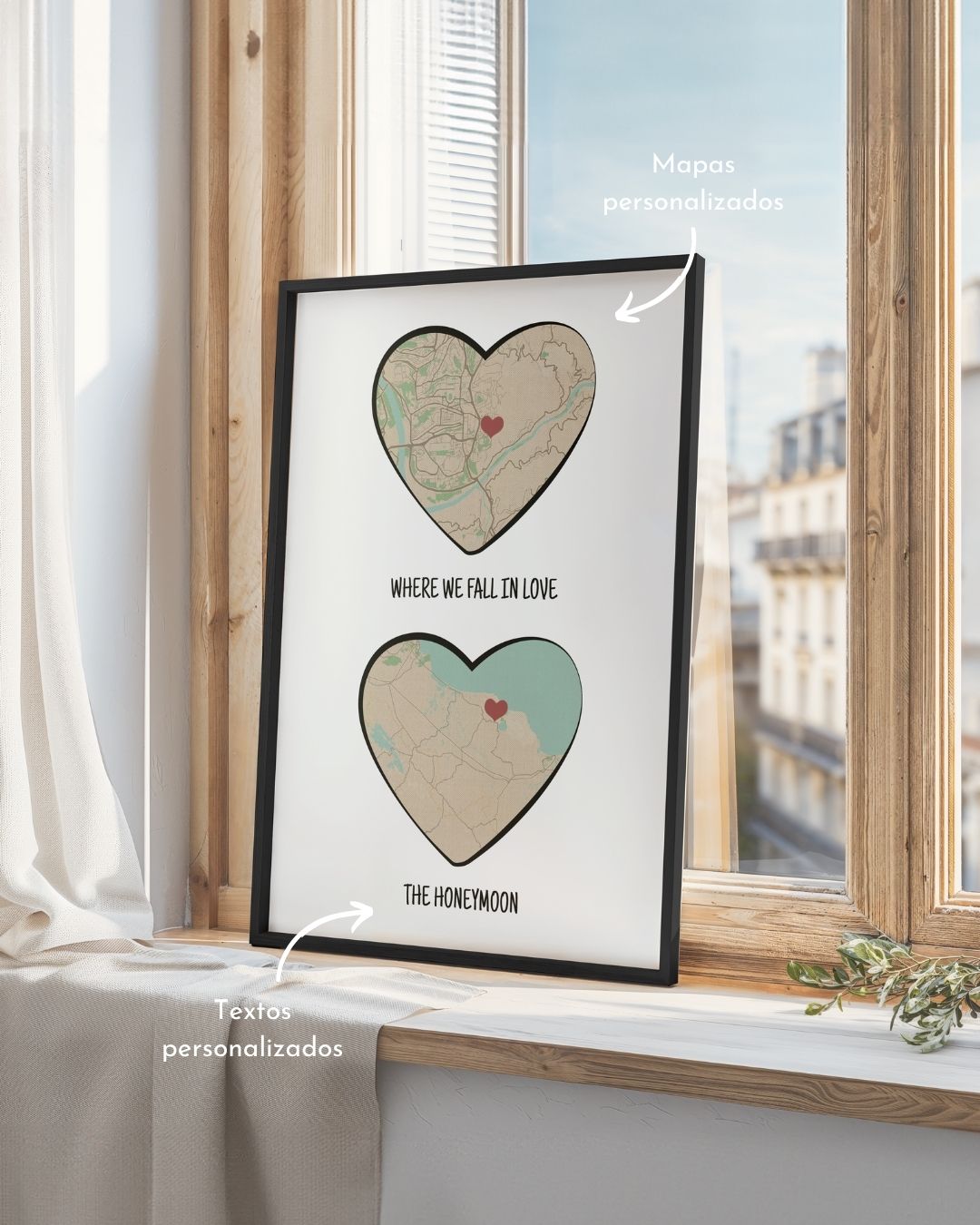 Cuadro c/ 2 Mapas Especiales Personalizado