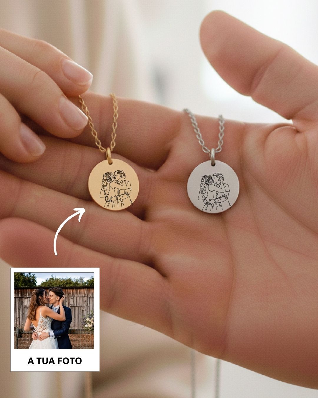 Colar Retrato Line Art Personalizado
