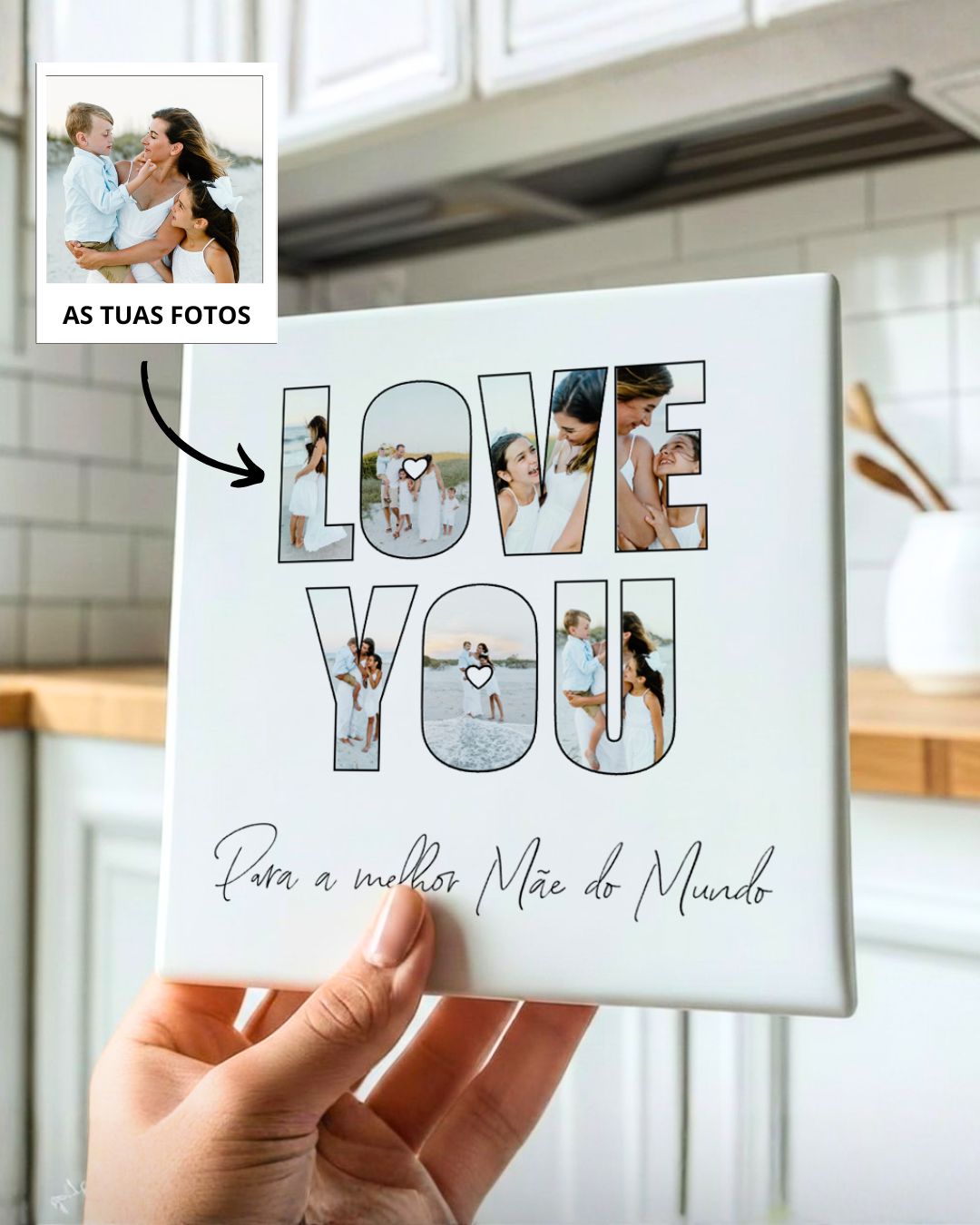 Azulejo "Love You" c/ 7 Fotografias