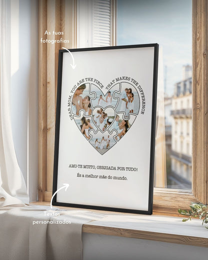 Cuadro "Love Puzzle" con 7 Fotografías - Día de la Madre