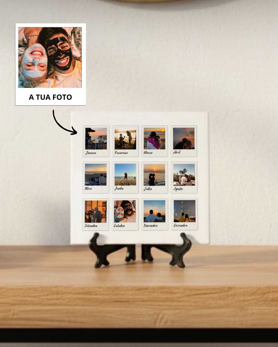 Azulejo 12 Meses c/ 12 Fotografías Personalizado