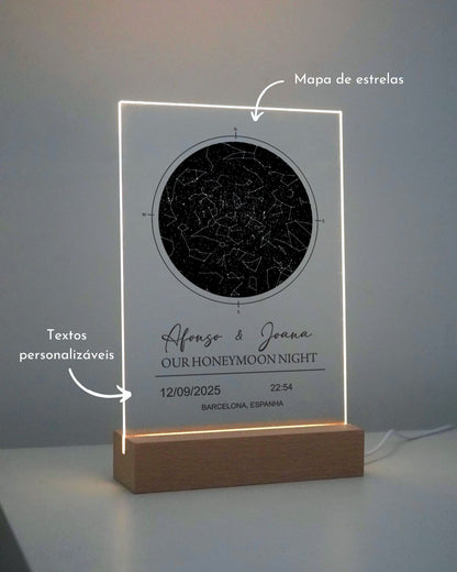 Lámpara Mapa de Estrellas con Dedicatoria