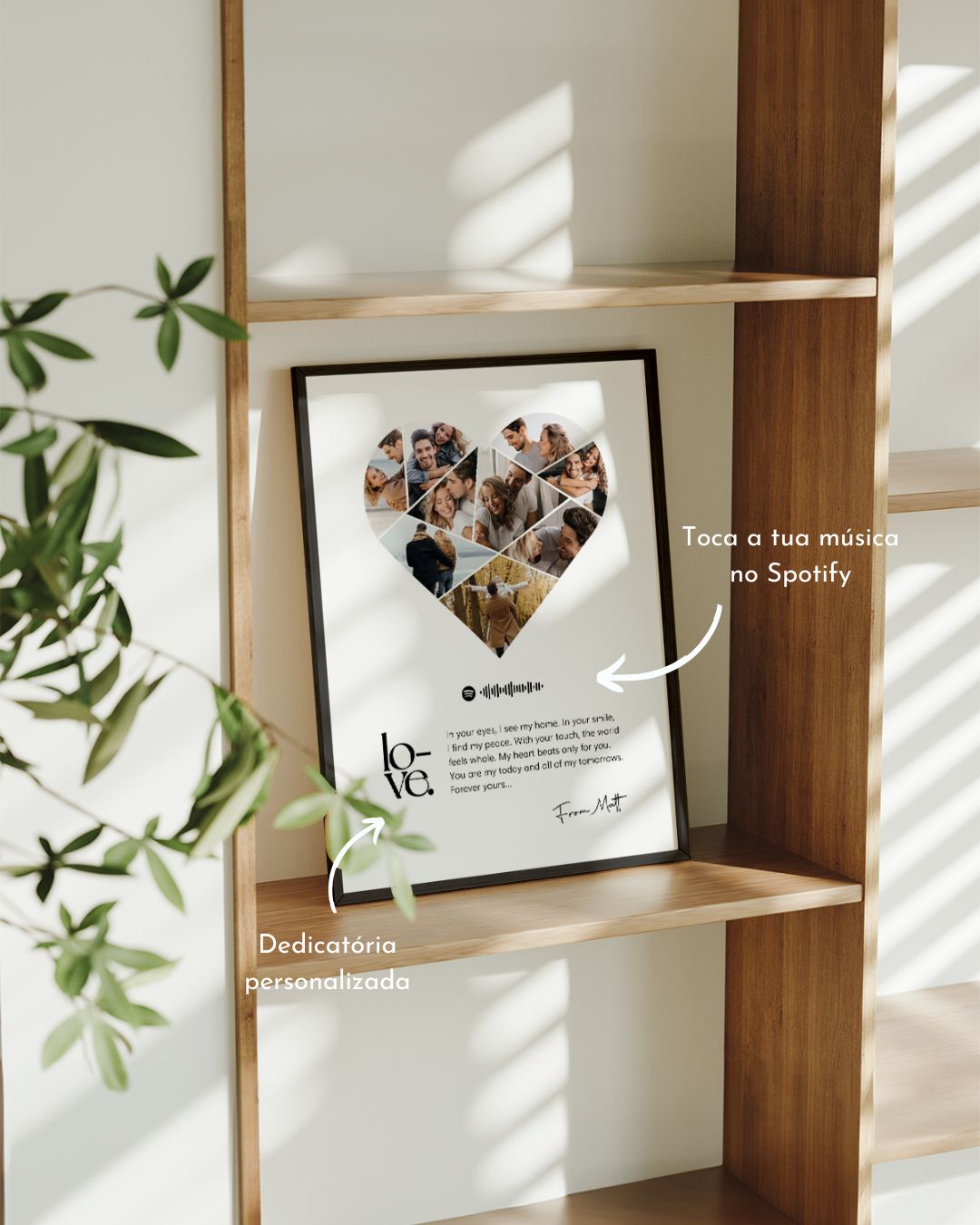 Cuadro con 9 Fotografías y Dedicatoria