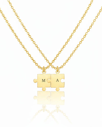 Colar Puzzle & Inicial Personalizado