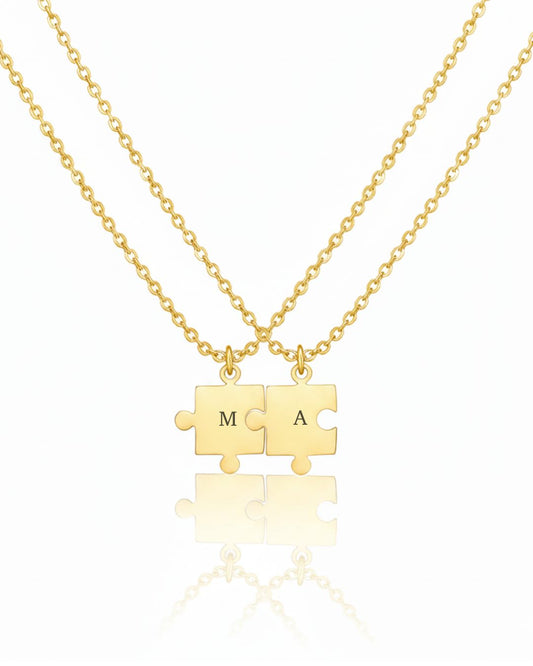 Colar Puzzle & Inicial Personalizado
