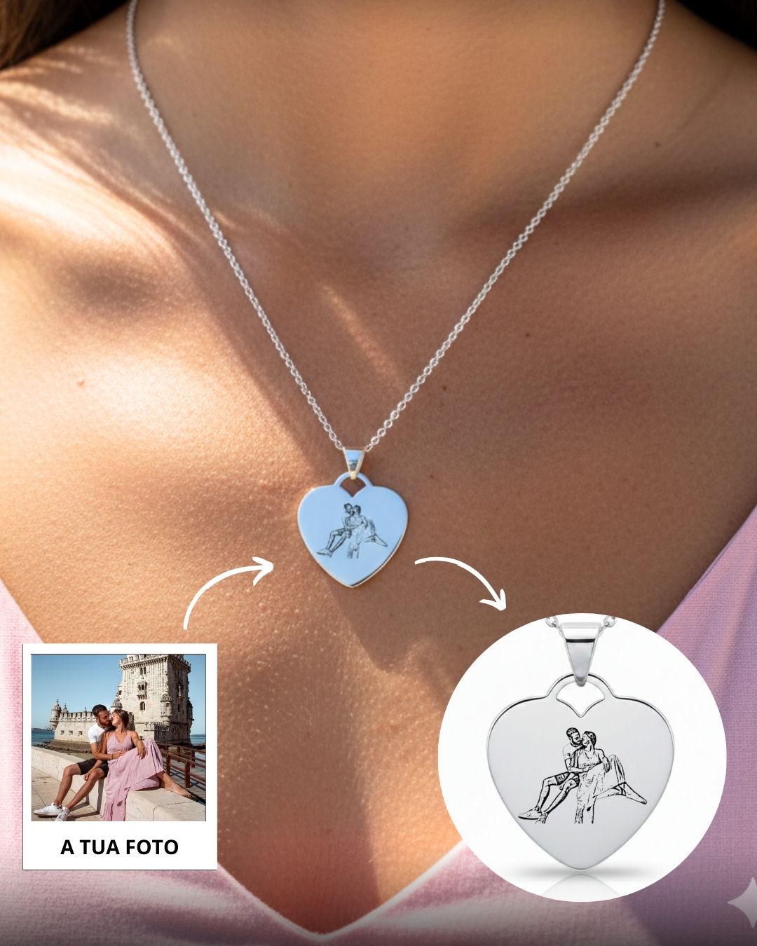 Colar c/ Foto Gravada Personalizado