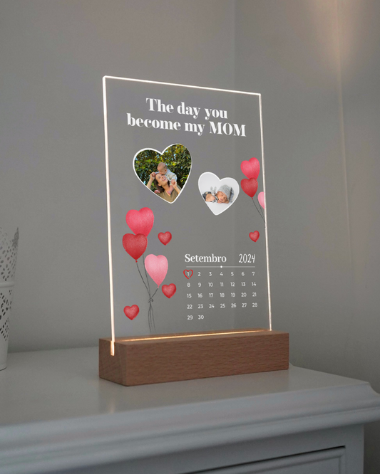 capa:mae capa:bebes | Placa Calendário c/ 2 Fotografias Personalizado — presente para a Mãe