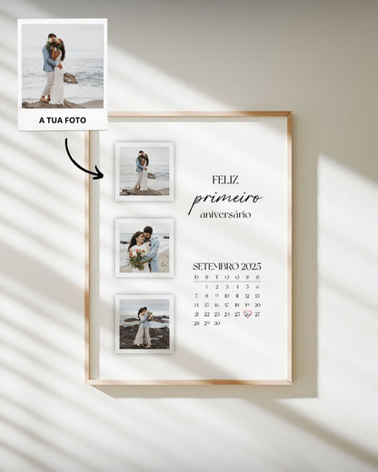 Custom Frame w/ 3 Photos & Calendar