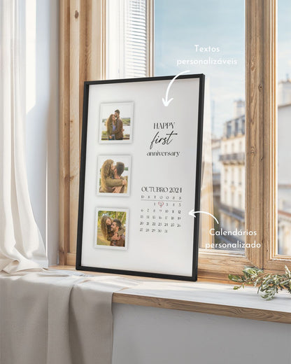 Custom Frame w/ 3 Photos & Calendar