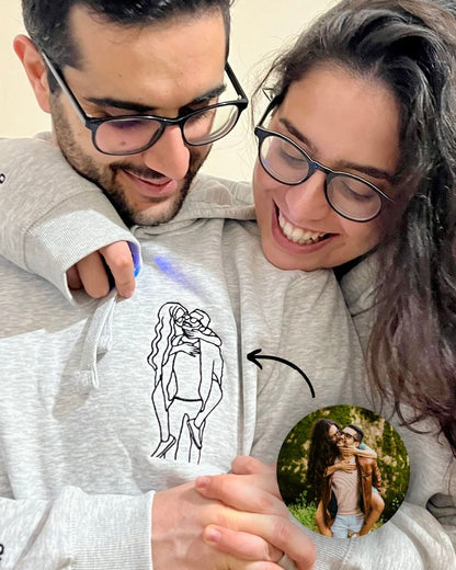 Hoodie Retrato Line Art Personalizável