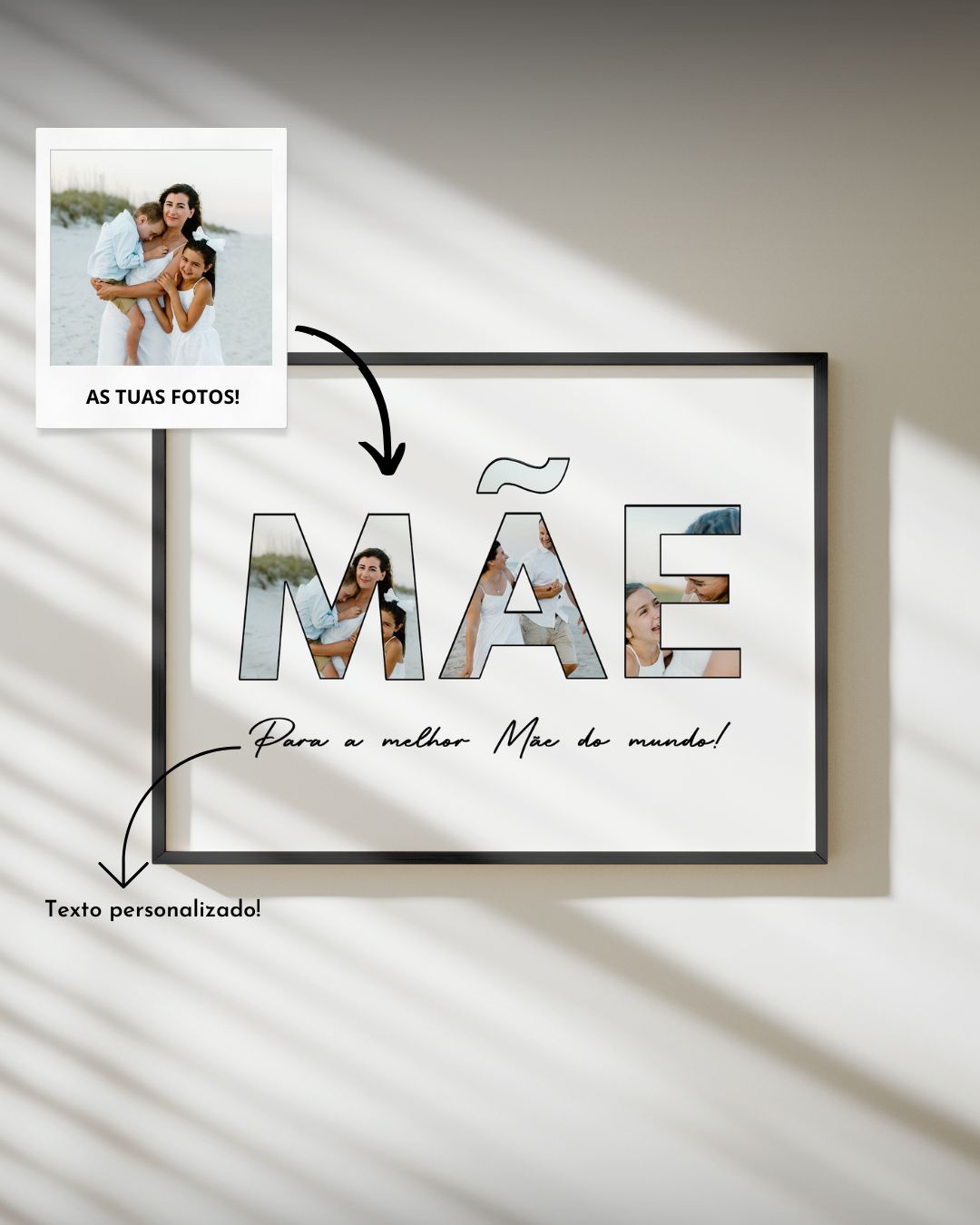 Custom Frame "MÃE" w/ 3 Photos