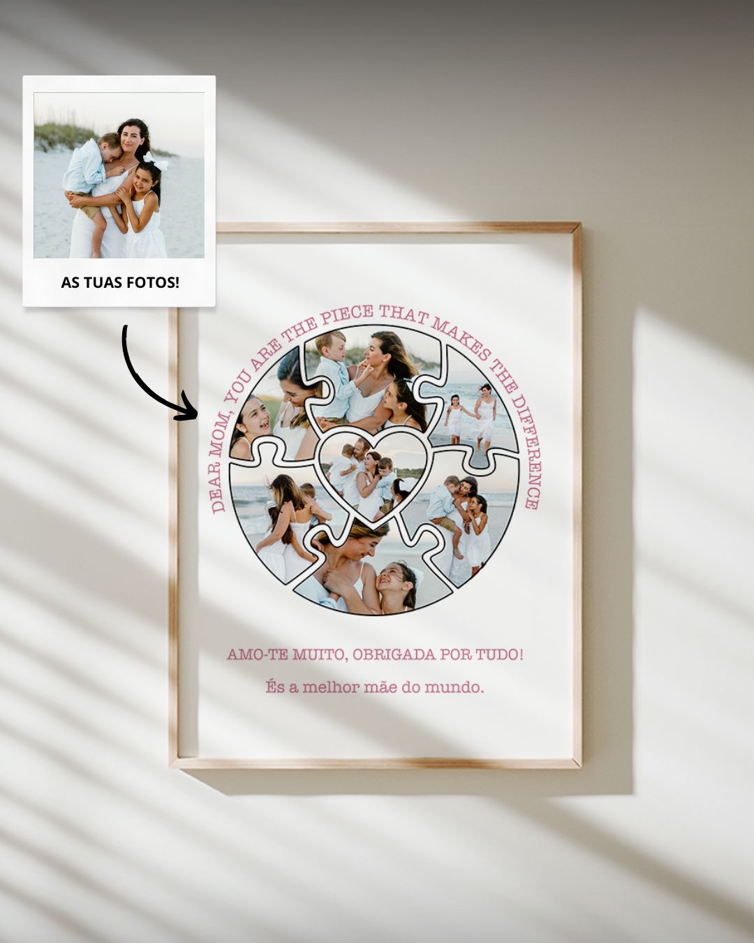 Cuadro "Love Puzzle" con 7 Fotografías - Día de la Madre