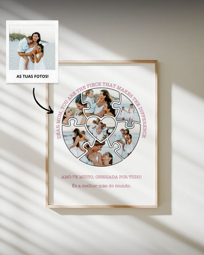 Cuadro "Love Puzzle" con 7 Fotografías - Día de la Madre