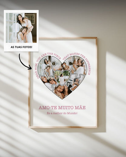 Cuadro "Love Puzzle" con 7 Fotografías - Día de la Madre
