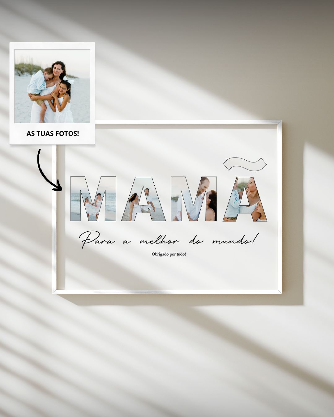 Custom Frame "Mamã" w/ 4 Photos - Mother's Day
