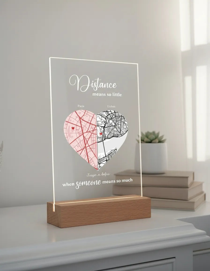 Lámpara "Distance Means So Little" con Mapas Personalizados