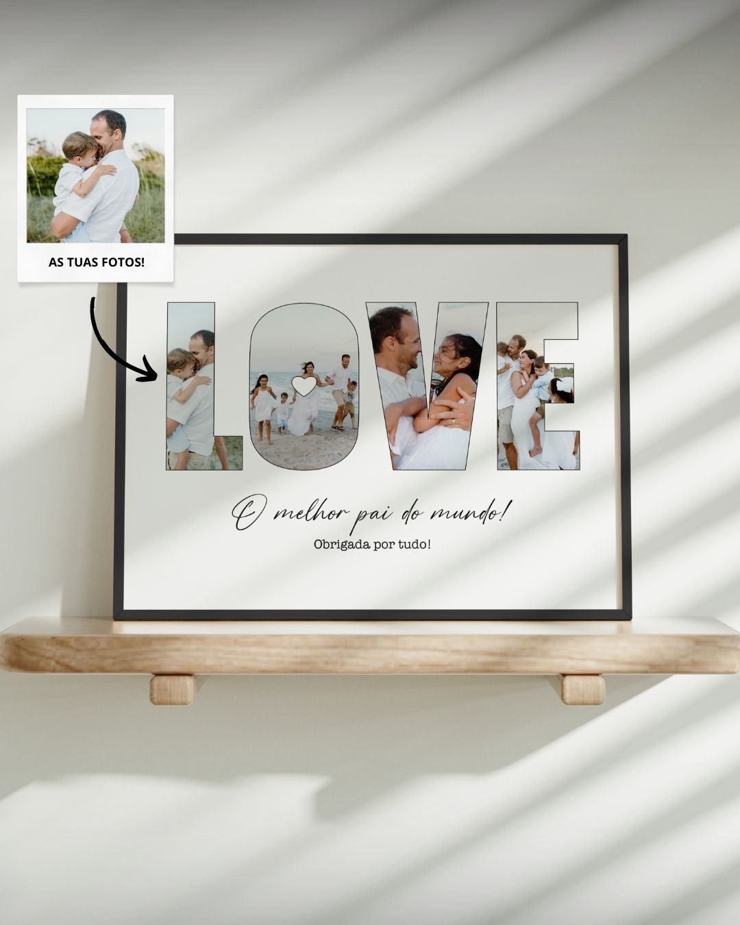 Cuadro "LOVE" con 4 Fotografías - Horizontal