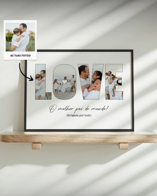 Cuadro "LOVE" con 4 Fotografías - Horizontal