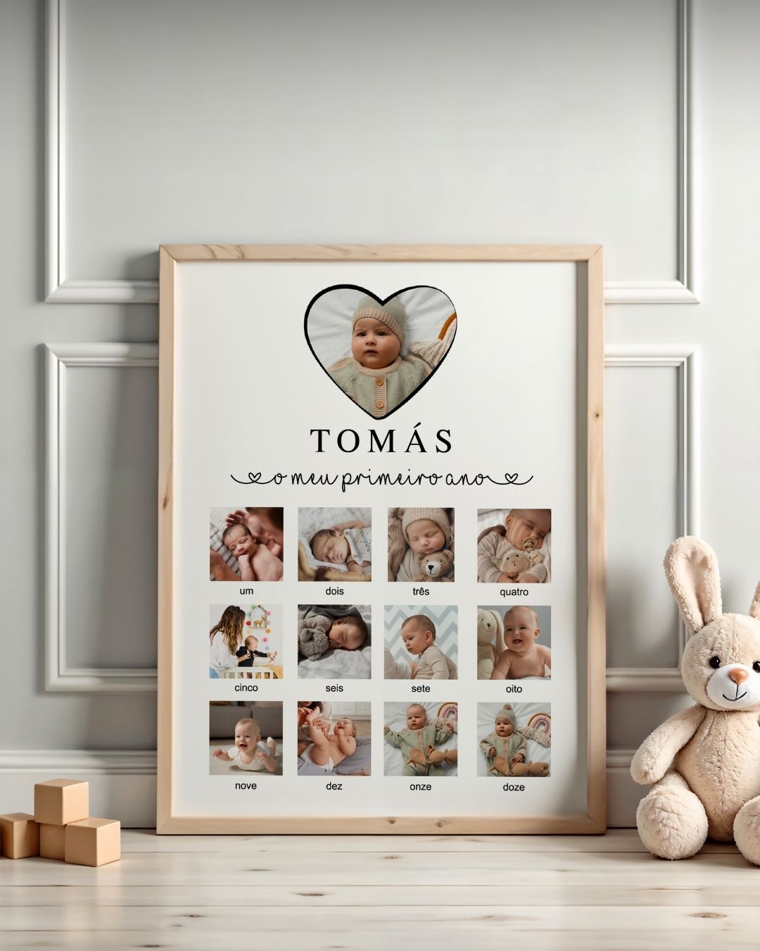 Cuadro del Primer Año con 12 Fotografías