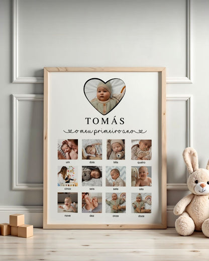 Cuadro del Primer Año con 12 Fotografías