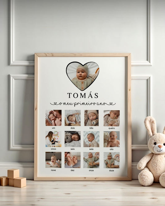 Cuadro del Primer Año con 12 Fotografías