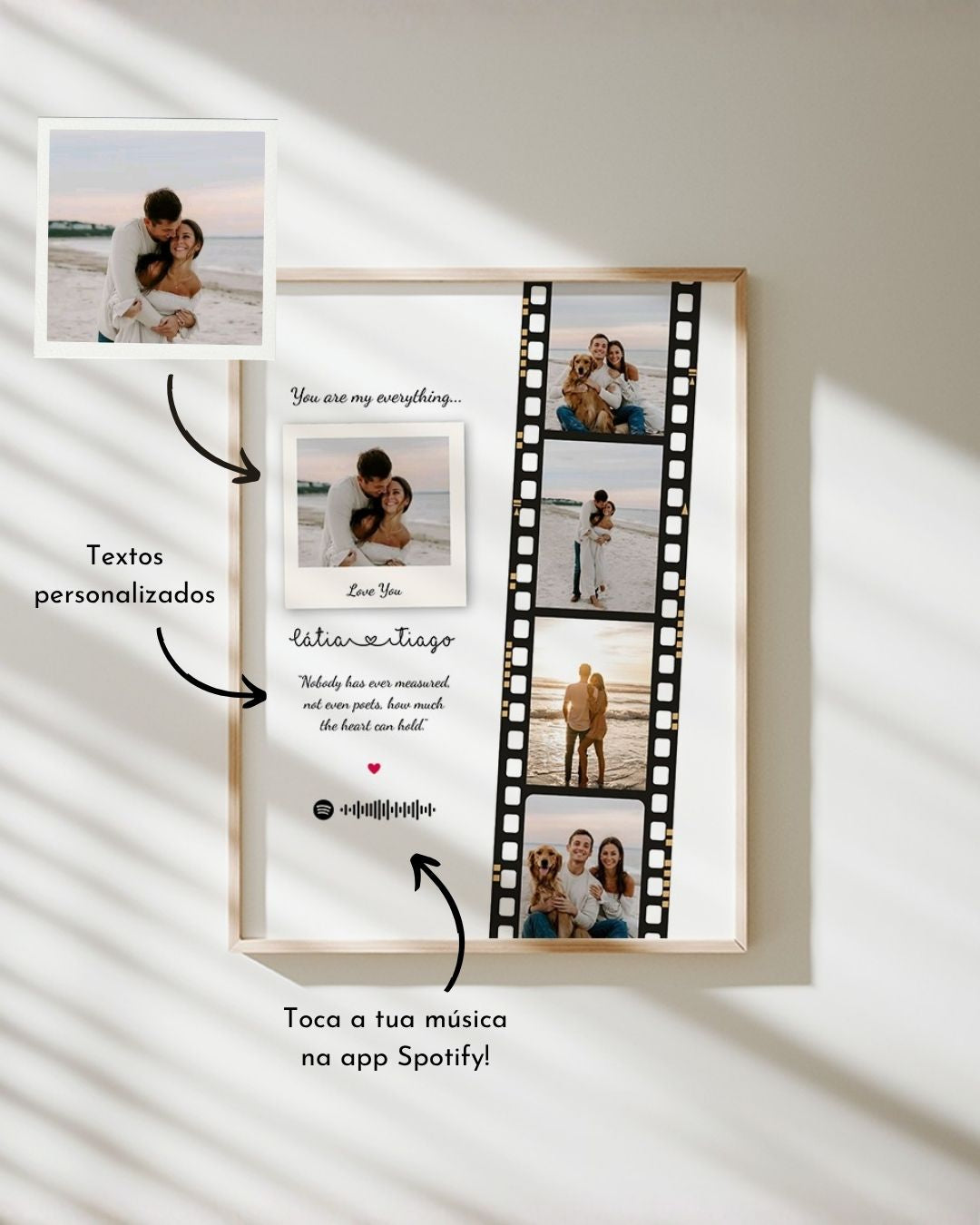 Cuadro Polaroid y Rollo de Cámara con 4 Fotografías