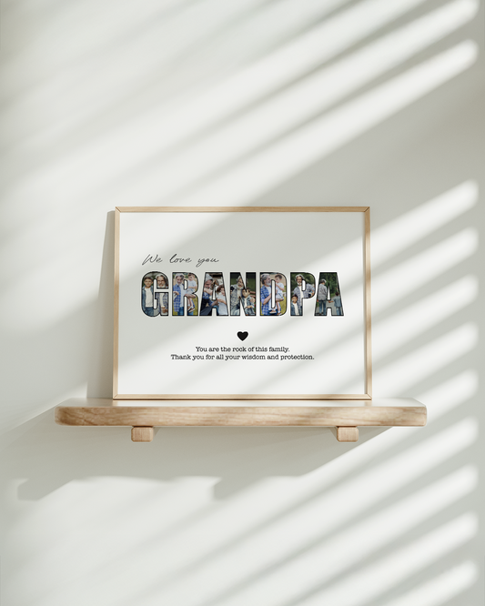 capa:avos | Quadro Grandpa c/ 7 Fotografias Personalizado — presente para os Avós