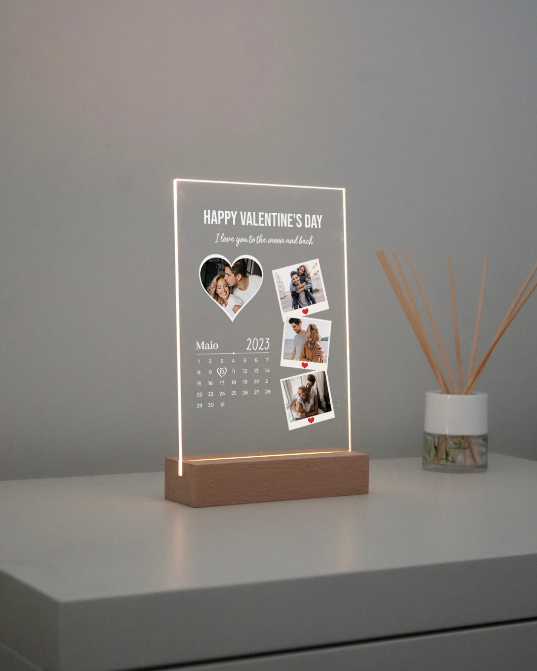 Placa Calendário do Mês c/ 4 Fotos