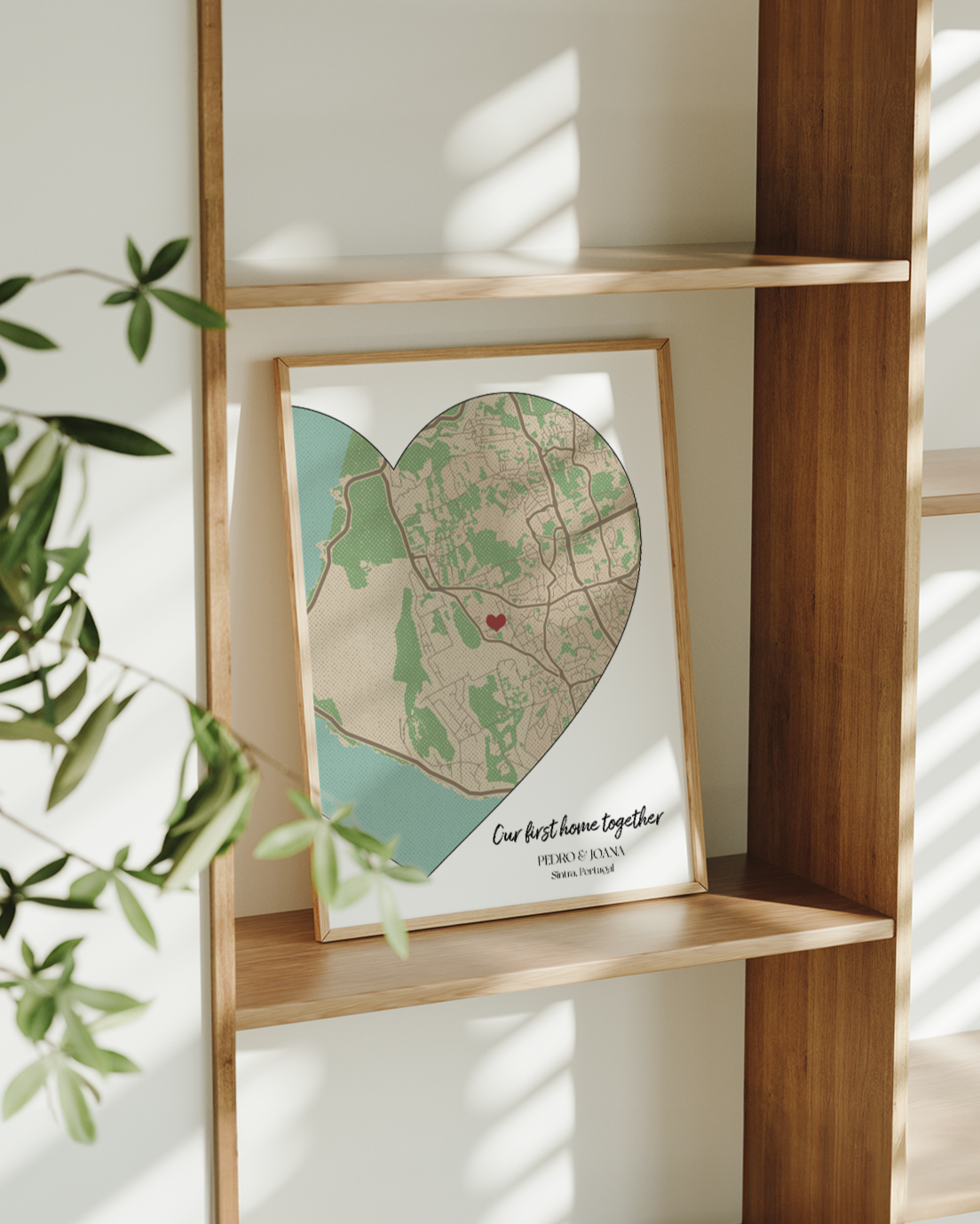 Frame "Half Heart" with Map & Dedication ok