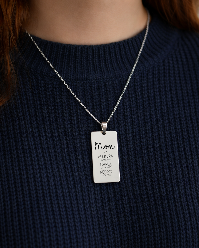 Colar Nascimento Personalizado para Pai/Mãe
