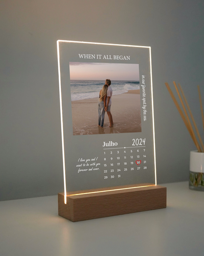 Placa c/ Calendário & 1 Foto Personalizado