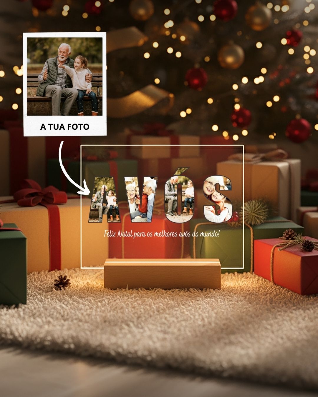 Custom Lamp "Avós" w/ 4 Photos