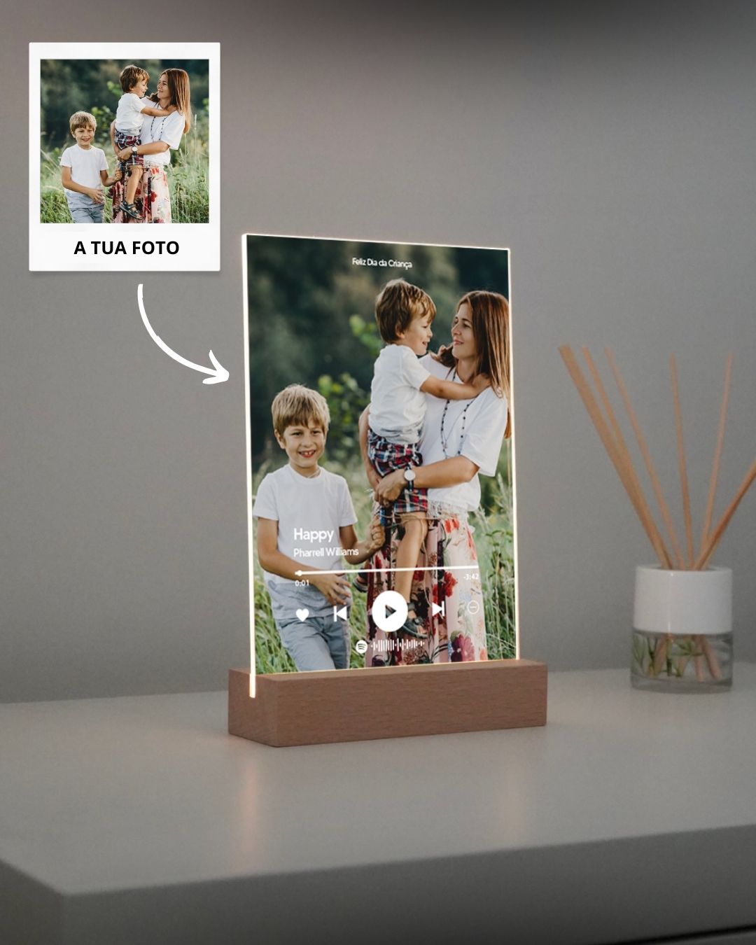 Lámpara Spotify Player Personalizable con Fotografía Completa