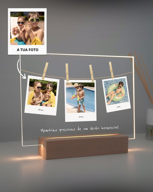 Custom Lamp w/ 3 Polaroid Memories & Text