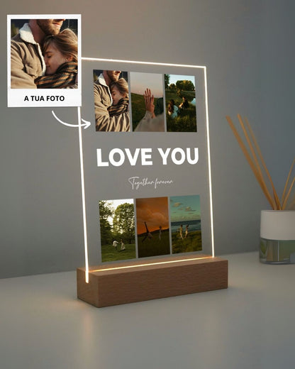Lámpara "Love You" c/ 6 Fotografías