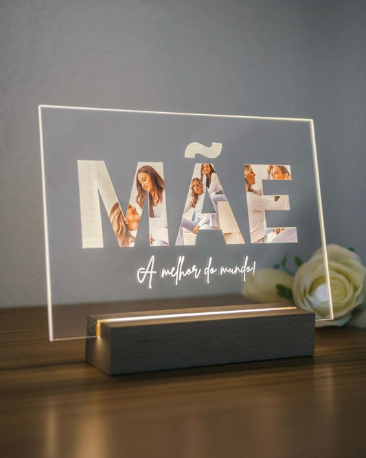 Custom "MÃE" Lamp w/ 3 Photos