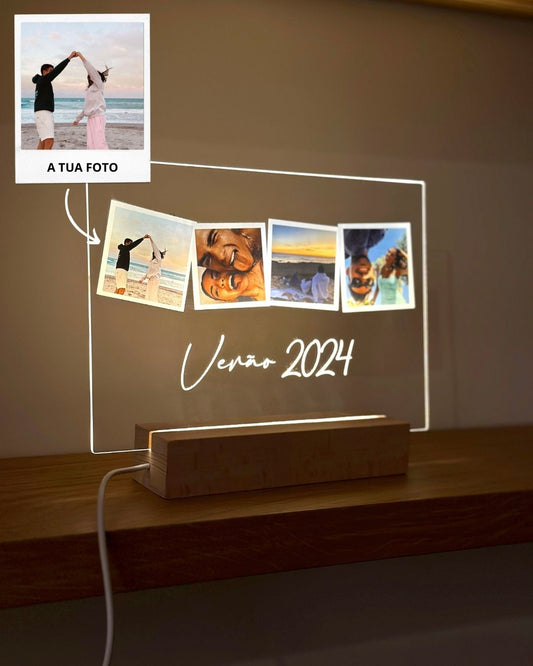 Custom Lamp w/ 4 Photos & Special Text
