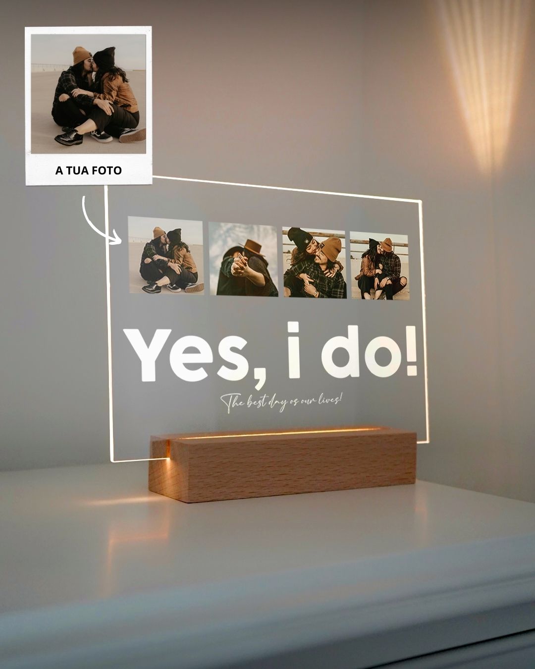 Lámpara Dedicatoria c/ 4 Fotografías Horizontal