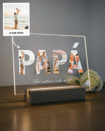 Lámpara "Papá" c/ 4 Fotografías - Día del Padre