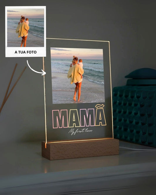Custom Lamp "MÃE" w/ Photo & Text