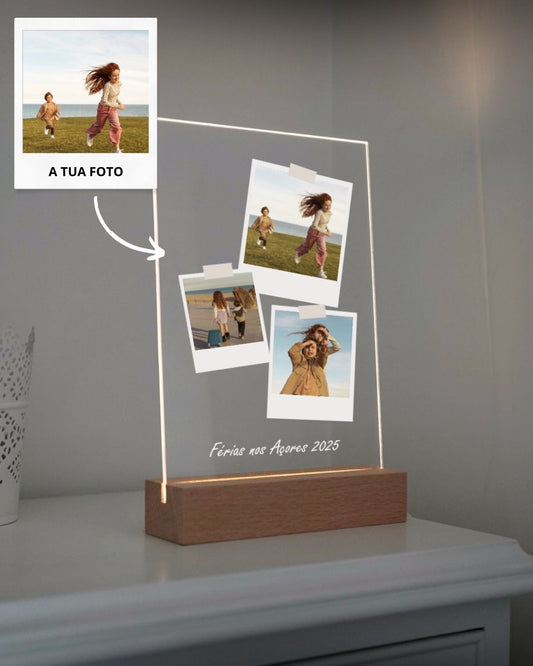 Custom Lamp w/ 3x Polaroids - Vacations