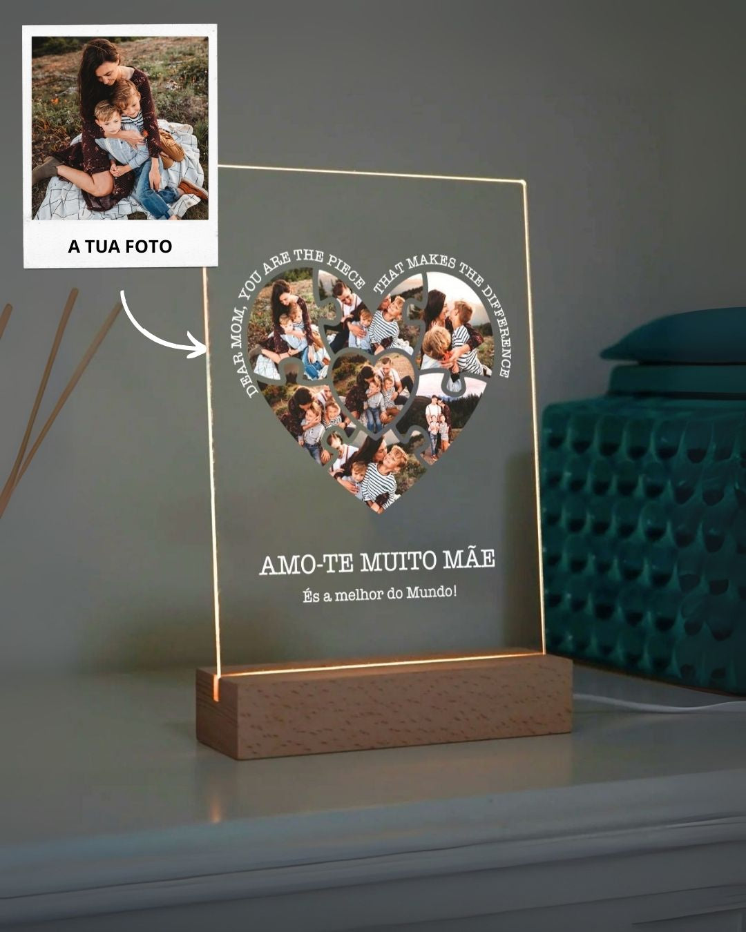 Lámpara "Love Puzzle" c/ 7 Fotografías - Día de la Madre