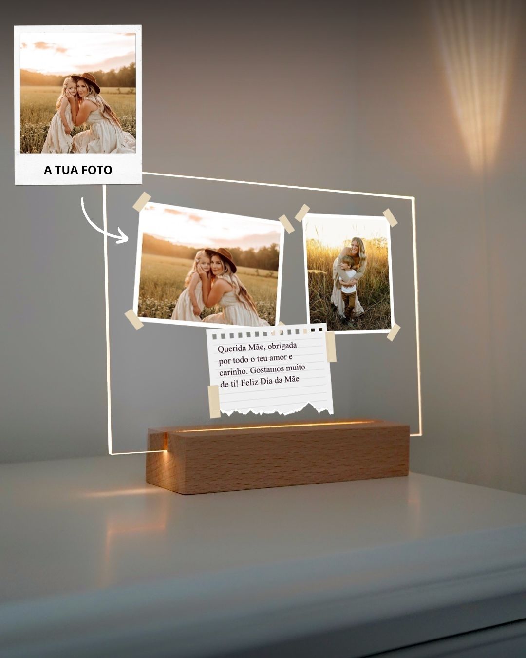 Lámpara c/ 2 Fotos Polaroid y Nota Especial